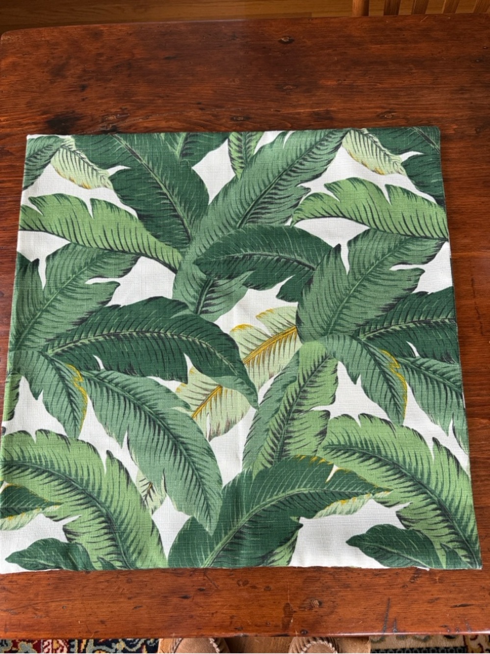 Tropical Banana Leaf Accent Pillow Cover in Green